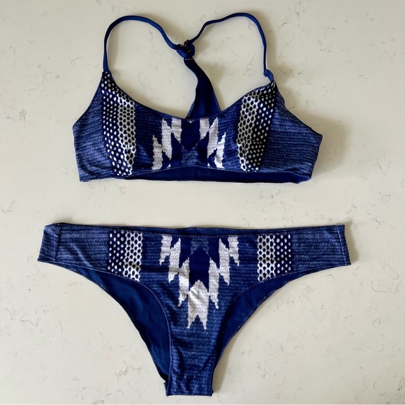 Rip Curl Women's Peace Tribe Blue Bikini Set - Picture 1 of 11